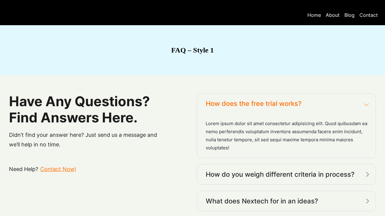 Faq Style 1